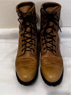 Capezio Women’s Tan Leather Lace-Up High Top Boots, 9.5M